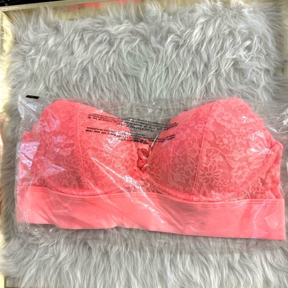PINK Victoria’s Secret Lace Lightly Lined Triangle Bralette NEW - Picture 4 of 5